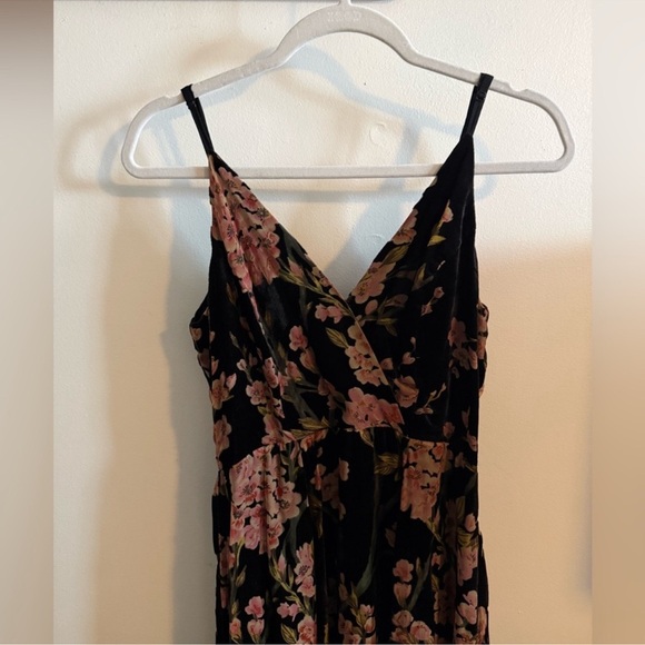 Anthropologie Eri + Ali Floral Velvet Burnout Slip Dress - Picture 4 of 5
